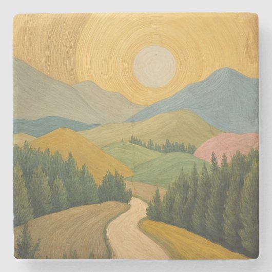 Golden Horizon Trail Stenen Onderzetter (Voorkant)