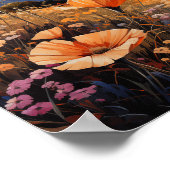 Golden Horizon Wildflower Field en de berg Poster (Hoek)