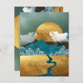 Golden Horizon with Blue Mountains Briefkaart (Voorkant / Achterkant)