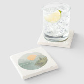 Golden Horizon: Zonsondergang bij het meer Stenen Onderzetter (Zijkant)