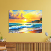 Golden Horizon: Zonsondergang Sereniteit Canvas Afdruk (Insitu (Woonkamer))
