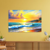 Golden Horizon: Zonsondergang Sereniteit Canvas Afdruk (Insitu (Woonkamer))
