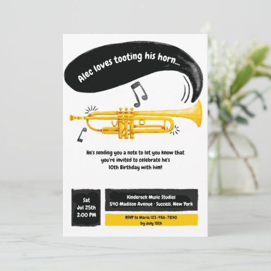 Golden Horn Invitation Kaart (Staand voorkant)