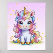 Golden Horn Unicorn Poster (Voorkant)