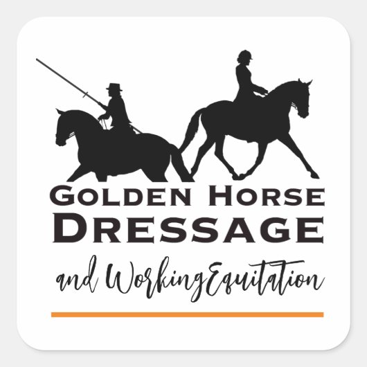 Golden Horse Dressuur & Werken Equitation Sticker (Voorkant)