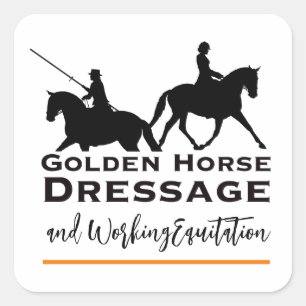 Golden Horse Dressuur & Werken Equitation Sticker