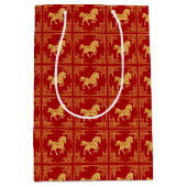 Golden Horse Greek Ornament Frame Red Medium Cadeauzakje (Voorkant)