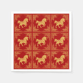 Golden Horse Greek Ornament Frame Red Servet (Voorkant)