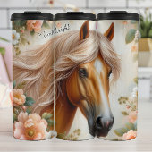 Golden Horse Head Floral Beauty Thermosbeker