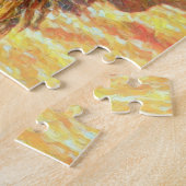 Golden Horse op Floral Pattern Puzzle Legpuzzel (Zijkant)