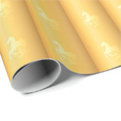 Golden Horse oud Carrouselpapier Cadeaupapier (Rol Hoek)