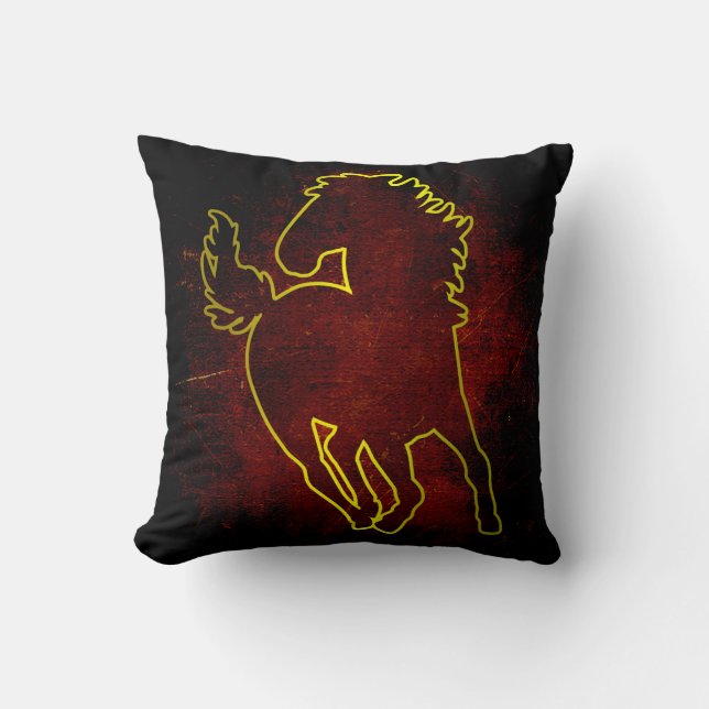 Golden Horse Pillow Kussen (Voorkant)