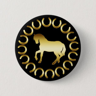 GOLDEN HORSE RONDE BUTTON 5,7 CM