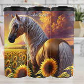 Golden Horse Sunflower Sunset Field Thermosbeker