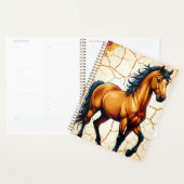 Golden Horse With Flowing Black Mane Planner (Display)