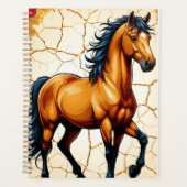 Golden Horse With Flowing Black Mane Planner (Voorkant)