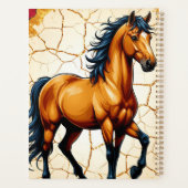 Golden Horse With Flowing Black Mane Planner (Achterkant)