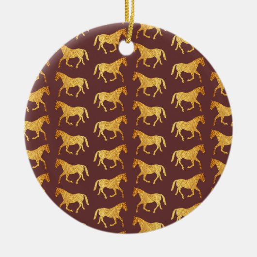 Golden Horses Keramisch Ornament (Voorkant)