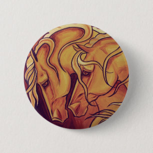 Golden Horses Ronde Button 5,7 Cm