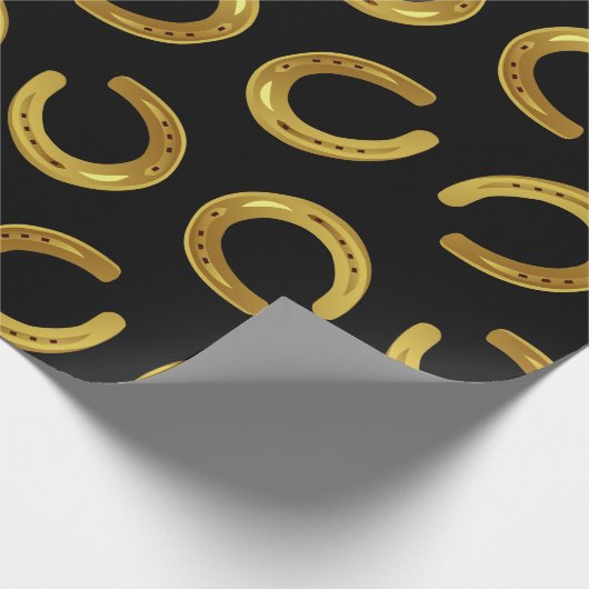 Golden horseshoe cadeaupapier (Hoek)