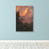 Golden Hour Alpine Peak Canvas Afdruk (Insitu (Houten vloer))