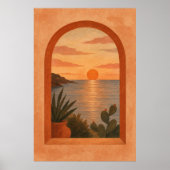 Golden Hour Arch Gouache Boho Kunstposter Poster (Voorkant)