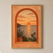 Golden Hour Arch Gouache Boho Kunstposter Poster