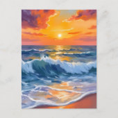 Golden Hour Beach Sunset Coastal Briefkaart (Voorkant)
