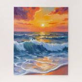 Golden Hour Beach Sunset Coastal Legpuzzel (Verticaal)