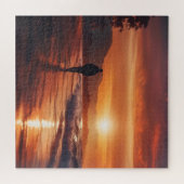 Golden Hour Beach Walking Man Legpuzzel (Horizontaal)