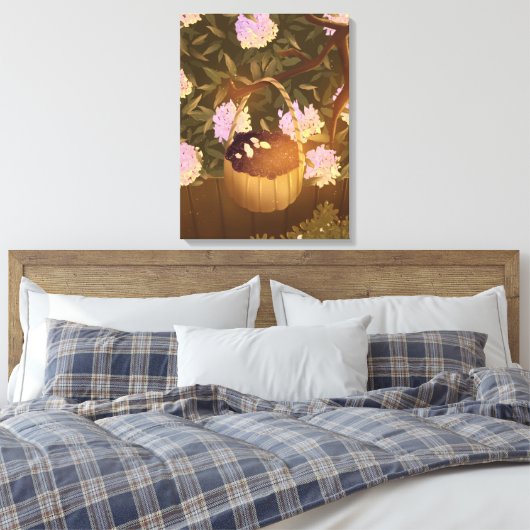 Golden Hour Blackberry Basket Canvas Afdruk (Insitu (Slaapkamer))