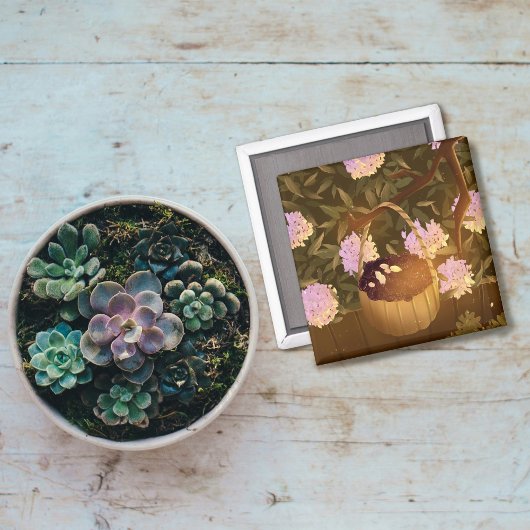 Golden Hour BlackBerry Basket Magnetische foto Magneet