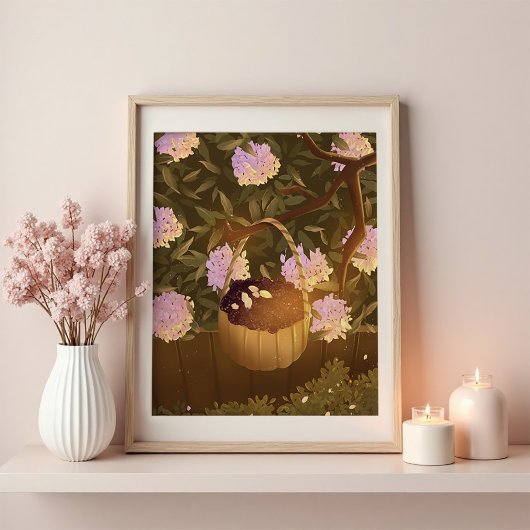 Golden Hour Blackberry Basket Poster