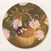 Golden Hour Blackberry Basket Ronde Kartonnen Onderzetter (Voorkant)