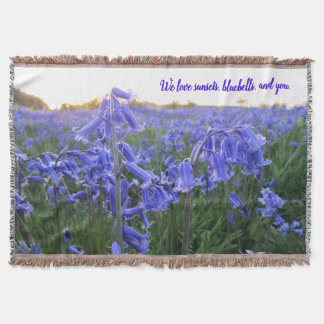 Golden Hour Bluebells - Gepersonaliseerde Moederda Deken