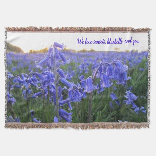 Golden Hour Bluebells - Gepersonaliseerde Moederda Deken (Voorkant)