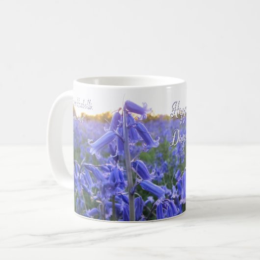 Golden Hour Bluebells - Gepersonaliseerde Moederda Koffiemok (Voorkant links)