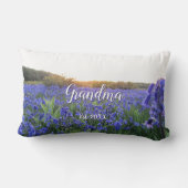 Golden Hour Bluebells - Gepersonaliseerde Moederda Kussen (Achterkant)