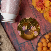 Golden Hour Blueberry Basket Ronde Kartonnen Onderzetter