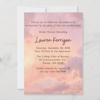 Golden Hour Bridal Shower Invitation Kaart