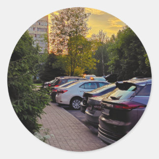 Golden Hour Circle Sticker - 