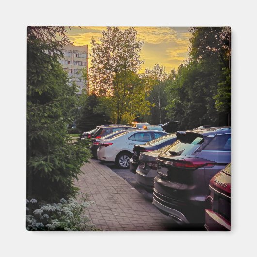 Golden Hour Cityscape Magnet –  (Voorkant)