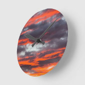 Golden Hour Cloudscape Elegante Zonsondergang Foto Ronde Klok (Hoek)