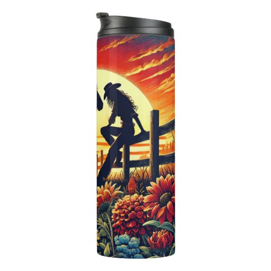 Golden Hour Cowgirl Thermosbeker (Geroteerd rechts)