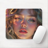 Golden Hour Dream - Stralend Engelachtig Portret Muismat (Met muis)