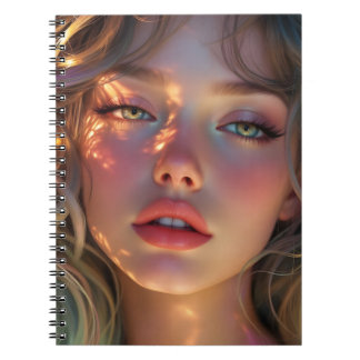 Golden Hour Dream - Stralend Engelachtig Portret Notitieboek