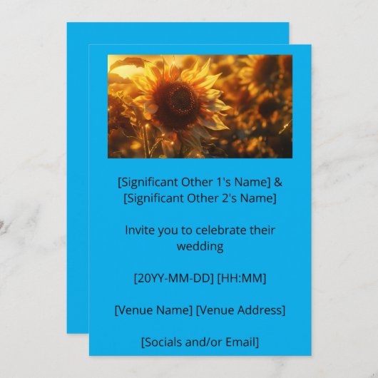 Golden Hour Enorme Bloeiende Zonnebloem (AI) Kaart (Voorkant / Achterkant)