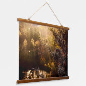 Golden Hour Evergreen Hangend Wandkleed (Gebogen)