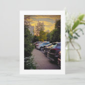 Golden Hour Flat Announcement Card – Customizable Aankondiging (Staand voorkant)