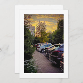 Golden Hour Flat Announcement Card – Customizable Aankondiging